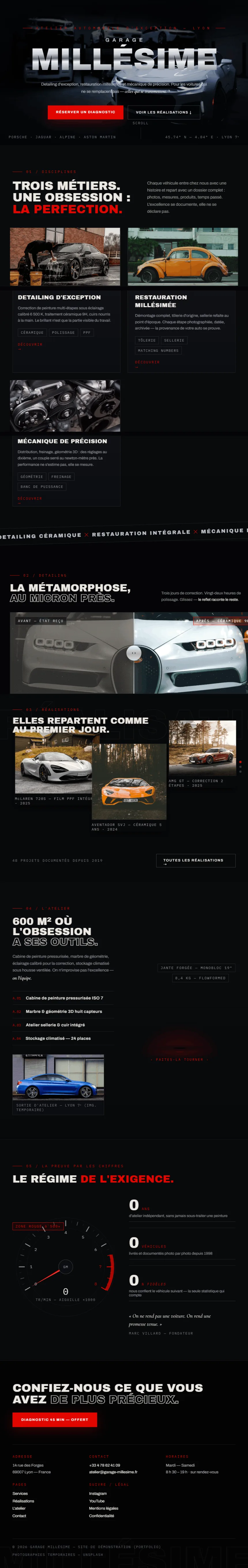 Garage Millésime — aperçu du site réel