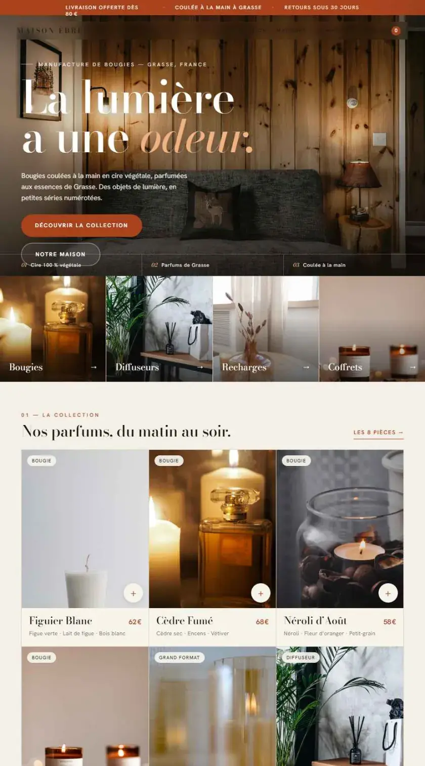 Capture de la boutique Maison Èbre